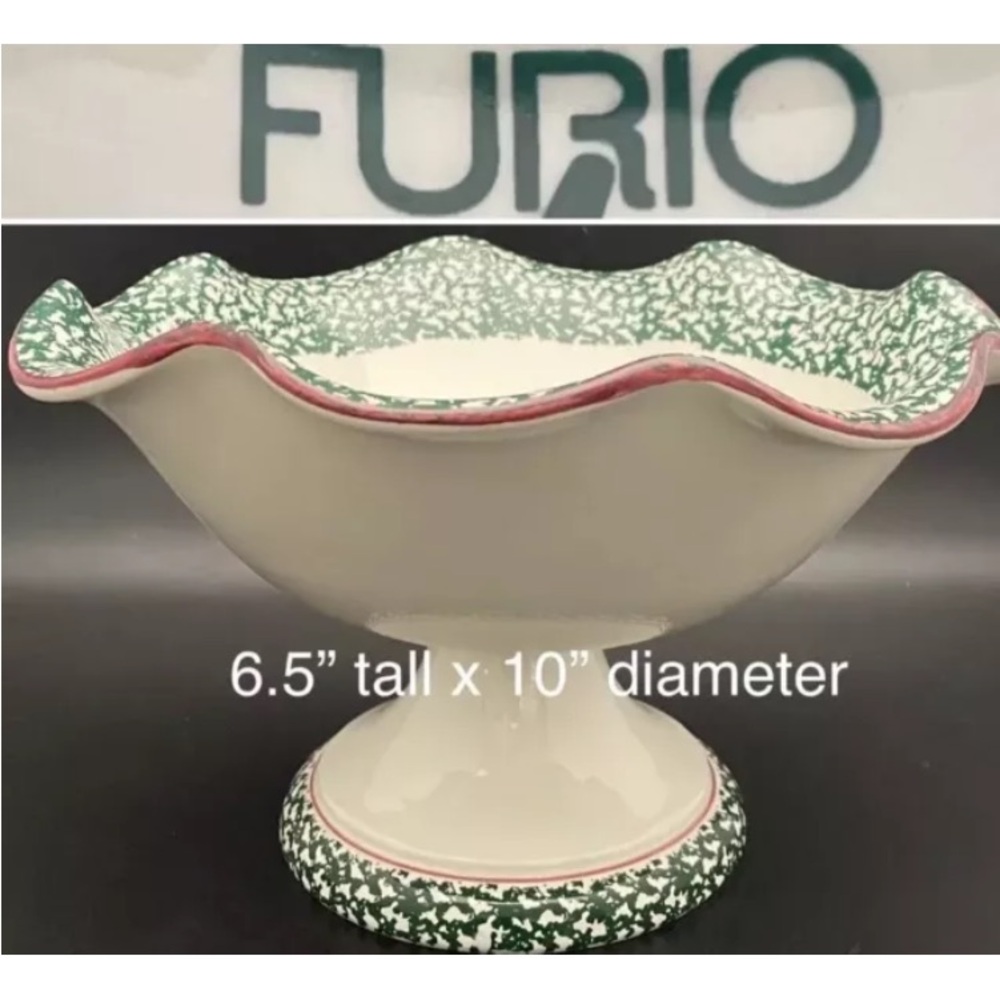 Furio Christmas Tree Center Bowl Centerpiece Pedestal Compote 1997 Made in Italy